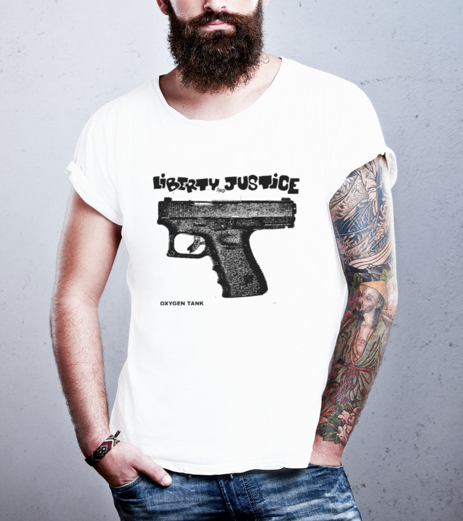 Liberty Justice Oxygen Tank Gun Graphic T-Shirt