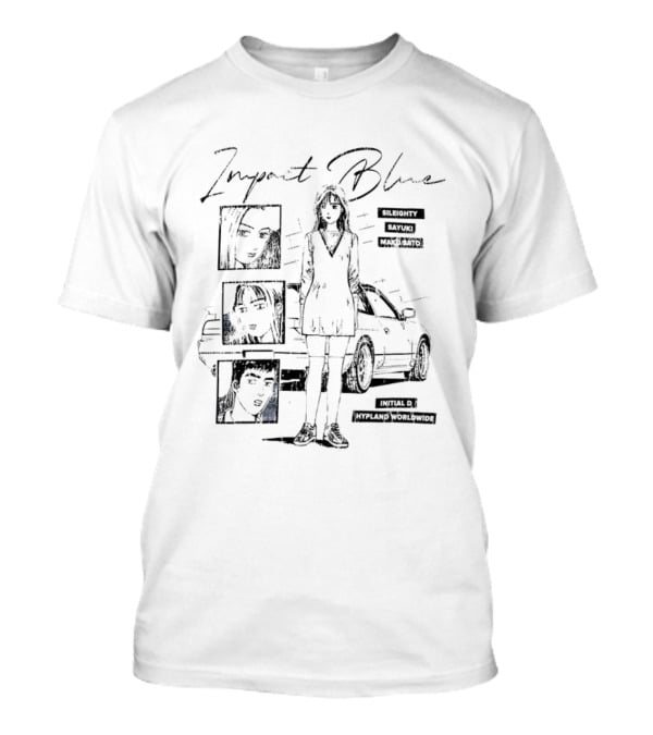 Impact Blue Sileighty Mako Sato Sayuki Initial D Anime Series T-Shirt
