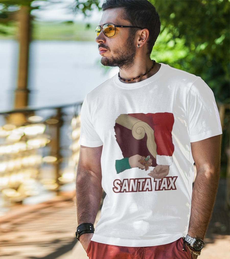 Santa Tax Christmas Humor Gingerbread Exchange T-Shirt