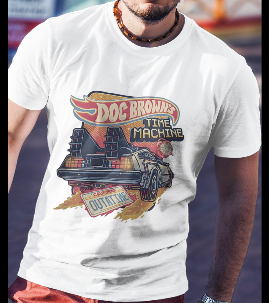 Doc Brown's Time Machine Outatime Back To The Future Retro Vintage Car T-Shirt