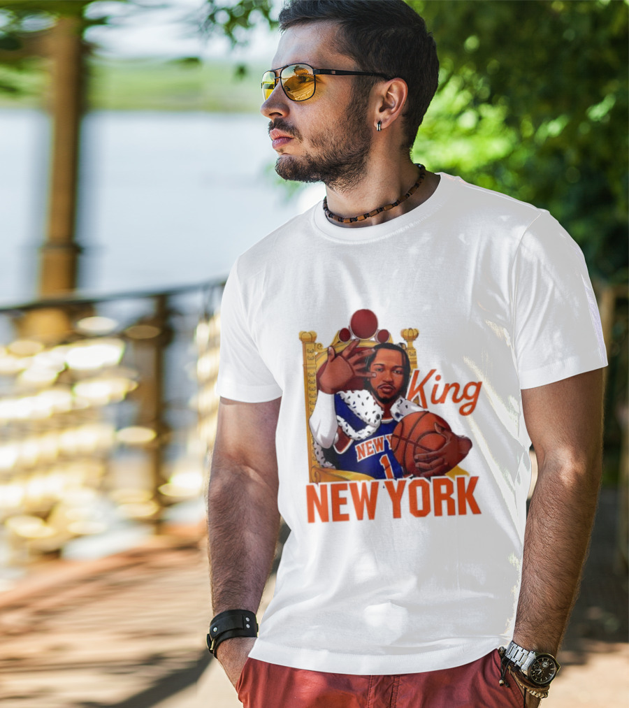 Jalen Brunson King New York Knicks Basketball Throne T-Shirt