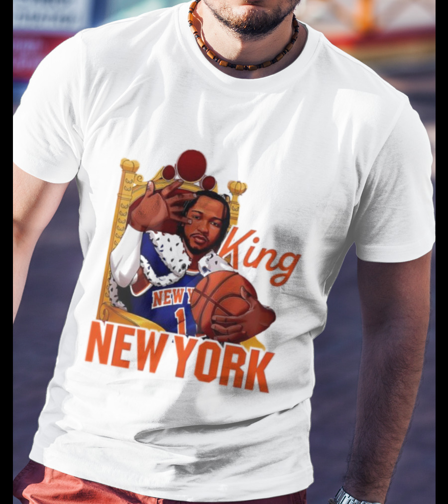 Jalen Brunson King New York Knicks Basketball Throne T-Shirt