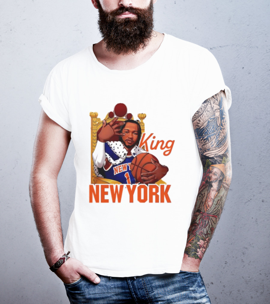 Jalen Brunson King New York Knicks Basketball Throne T-Shirt