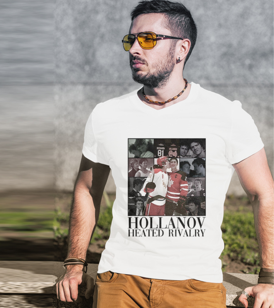 Hollanov Heated Rivalry Shane Ilya Rosanov Hollander Merry Christmas T-Shirt