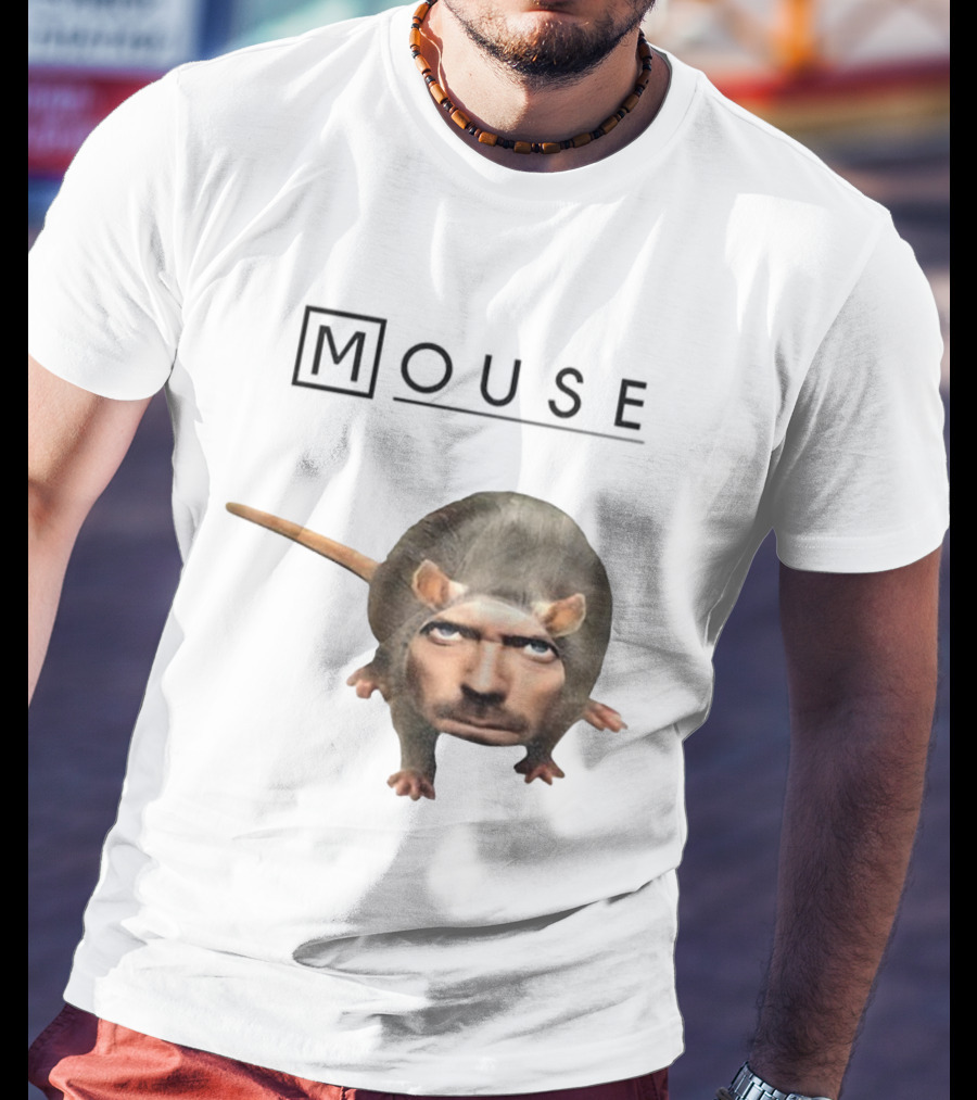 Hugh Laurie Dr. Gregory House Mouse Mashup Meme T-Shirt