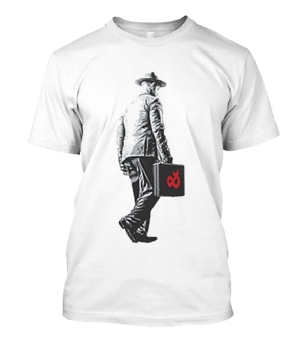 Boy And Bear Walking Man Iconic Walking Figure With Red Briefcase T-Shirt