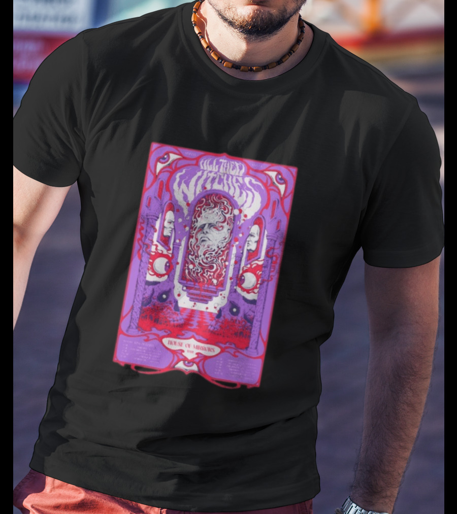 All Them Witches House Of Mirrors 2026 Spring Tour Dates Red Purple Psychedelic T-Shirt