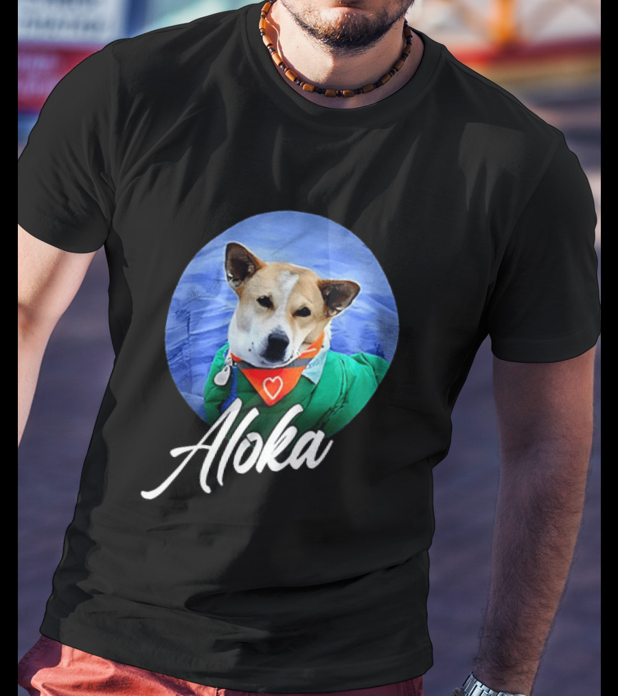 Aloka Dog Walk Heart Bandana Peaceful Canine T-Shirt