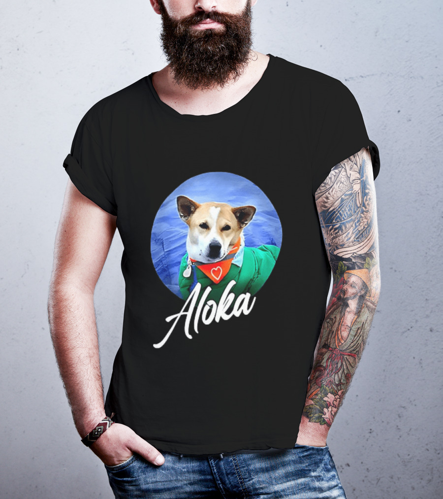 Aloka Dog Walk Heart Bandana Peaceful Canine T-Shirt