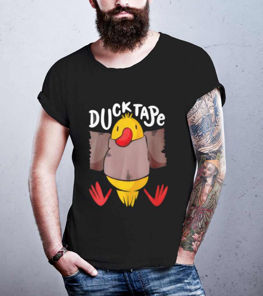 DUCK TAPE Funny Quirky Duct Tape Duck Humor T-Shirt