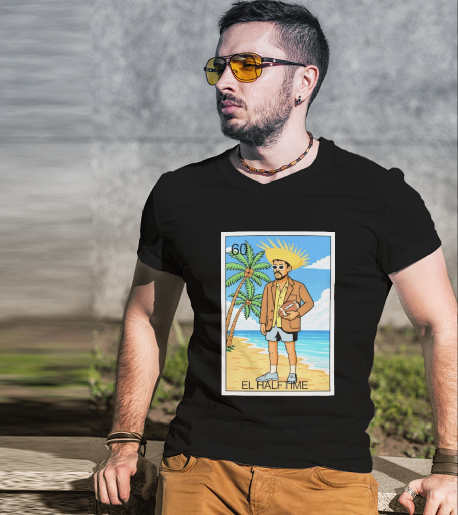 El Halftime 60 Beach Football Guy T-Shirt