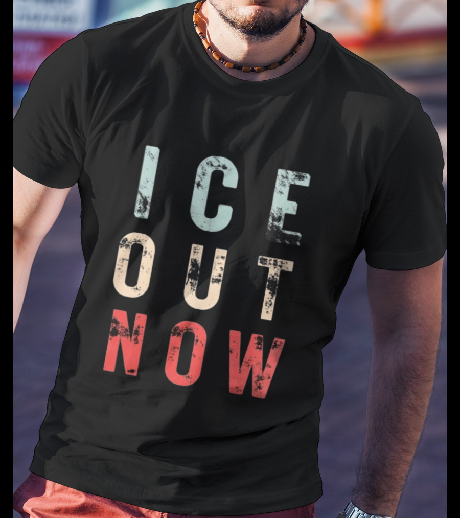 ICE Out Now Distressed T-Shirt
