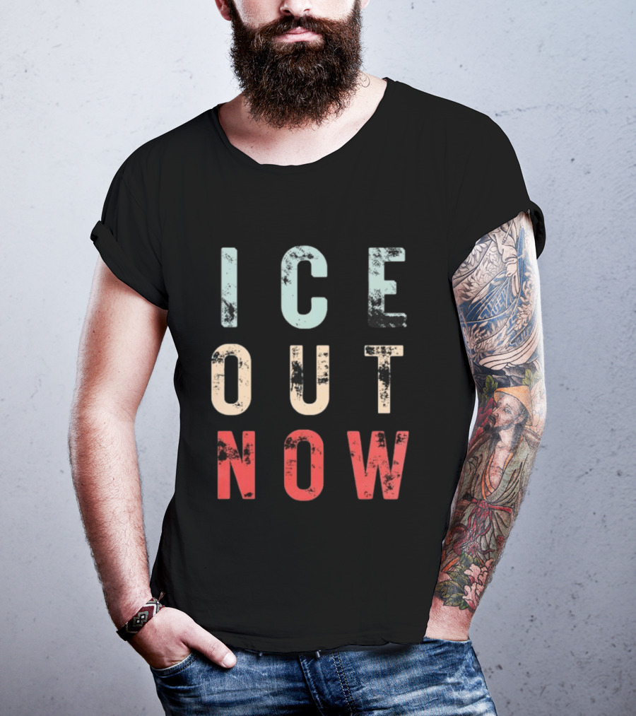 ICE Out Now Distressed T-Shirt