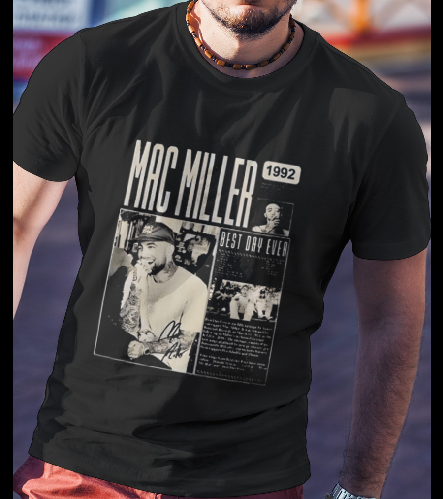 Mac Miller Best Day Ever 1992 Newspaper T-Shirt