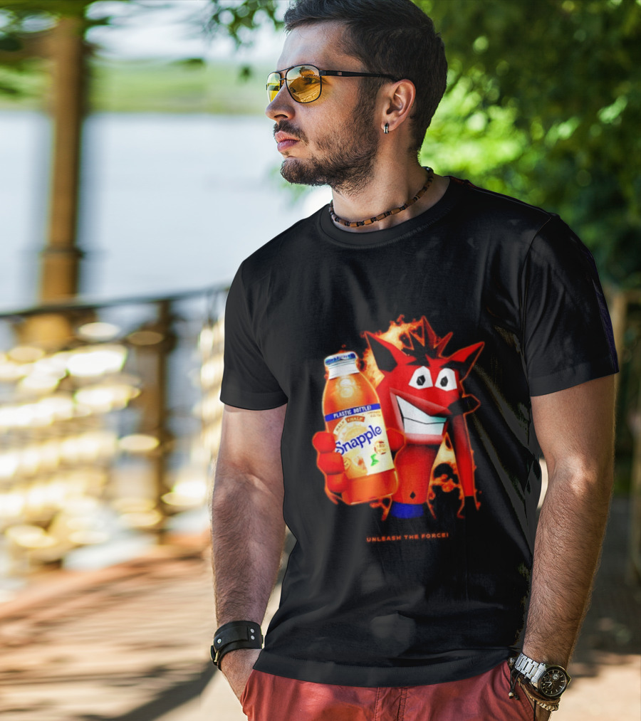 Crash Bandicoot Holding Snapple Retro 90s T-Shirt