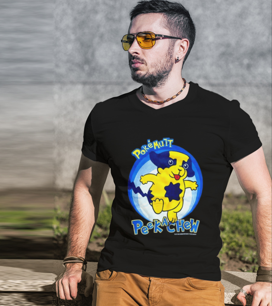 Pokemutt Peekachew Classic Fun Character Mashup T-Shirt