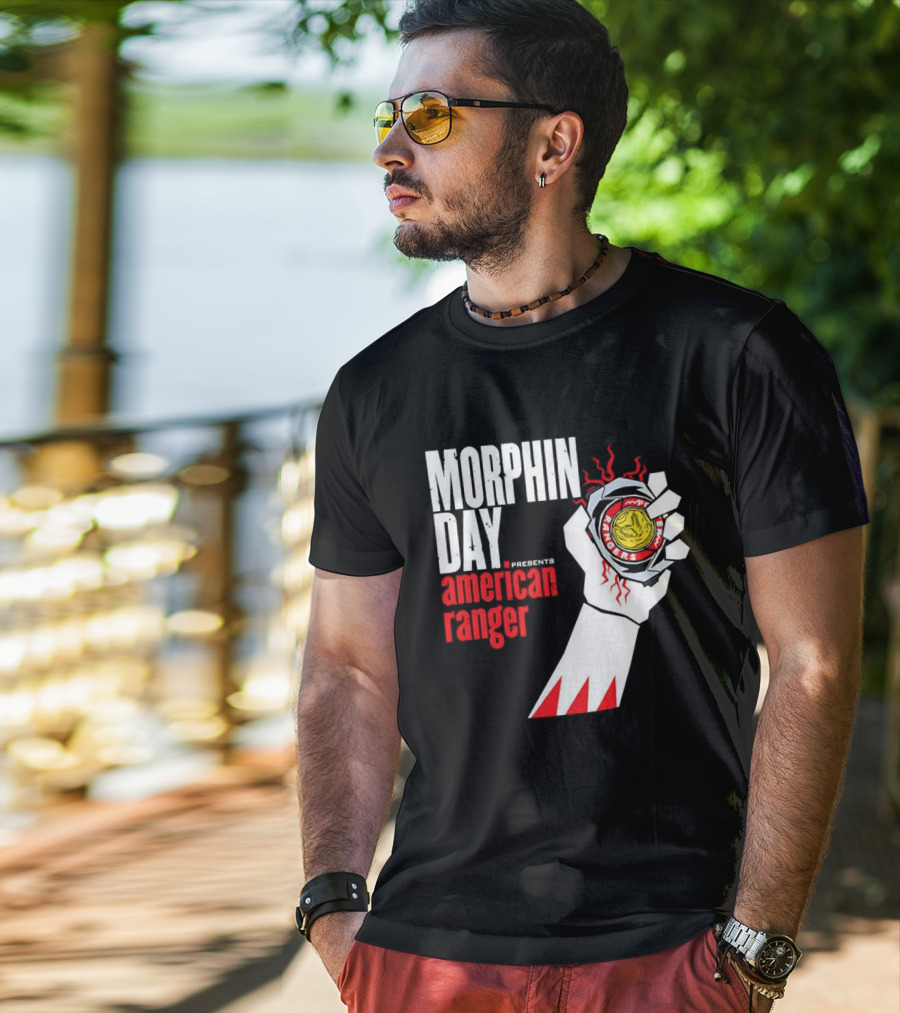 Power Rangers Morphin Day Presents American Ranger Power Coin Action T-Shirt