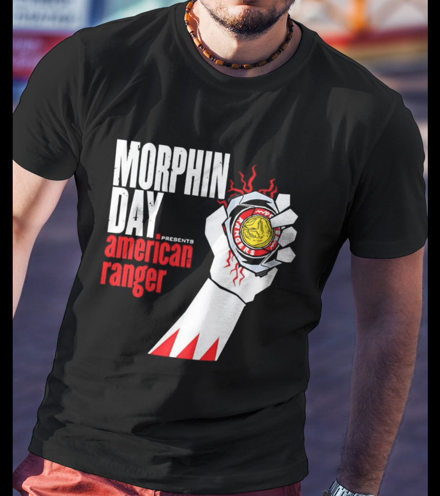 Power Rangers Morphin Day Presents American Ranger Power Coin Action T-Shirt