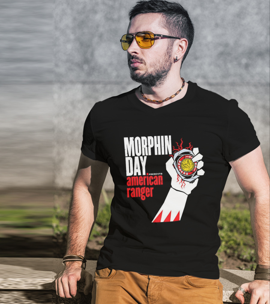 Power Rangers Morphin Day Presents American Ranger Power Coin Action T-Shirt