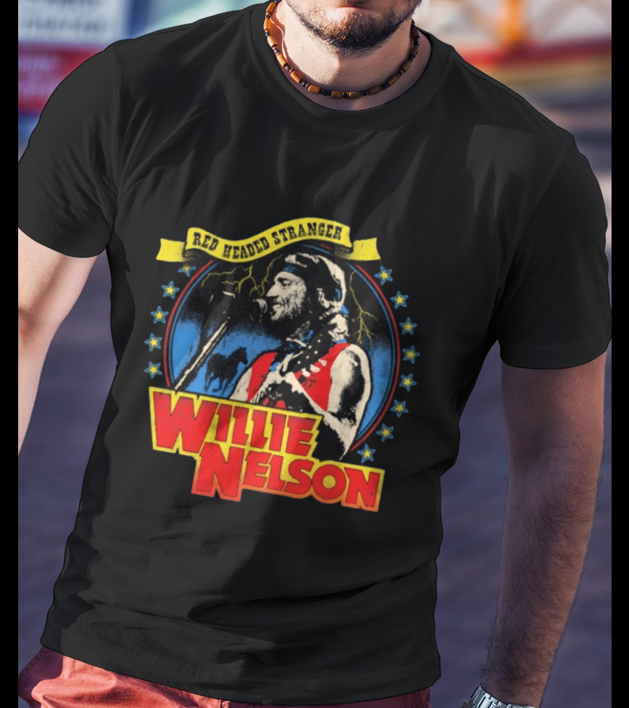 Red Headed Stranger Willie Nelson Vintage Country Music Legend T-Shirt