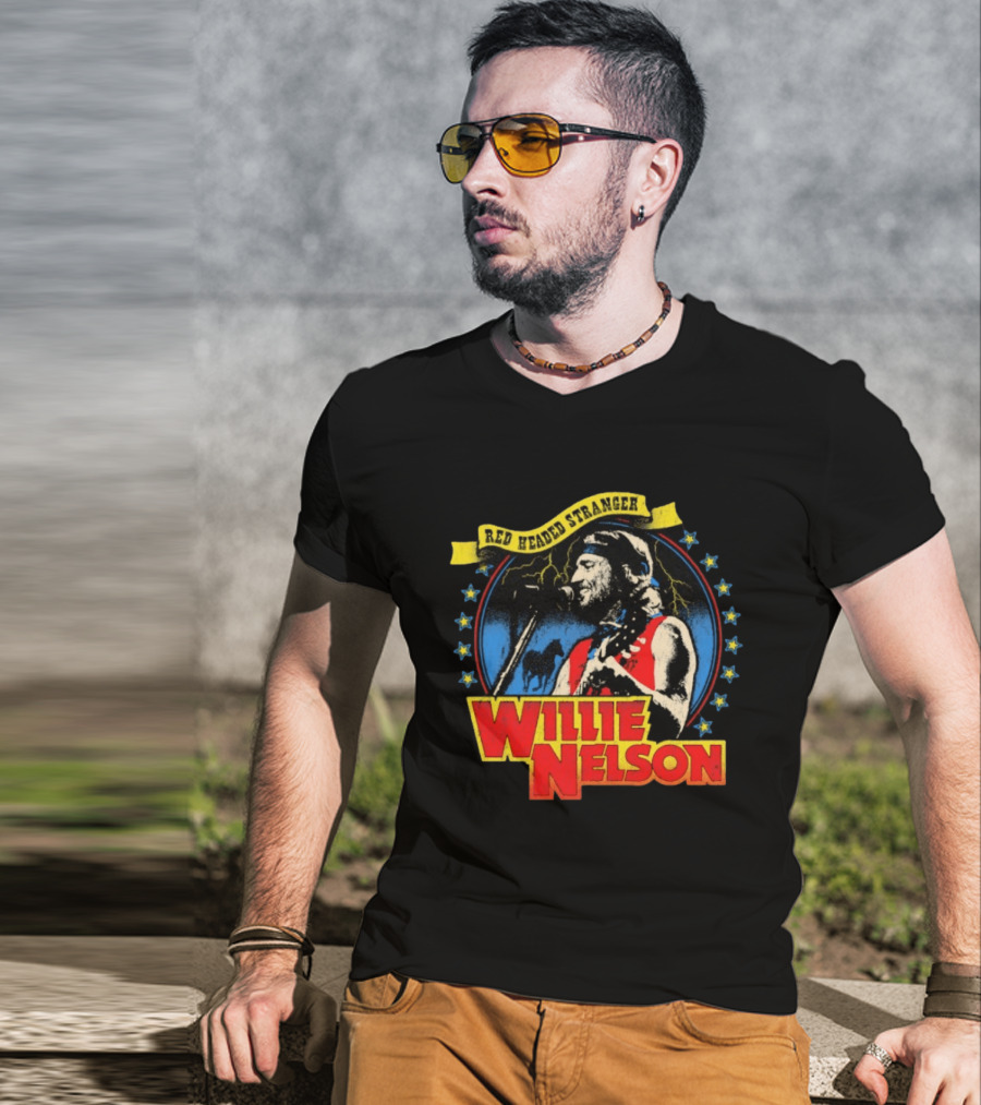 Red Headed Stranger Willie Nelson Vintage Country Music Legend T-Shirt