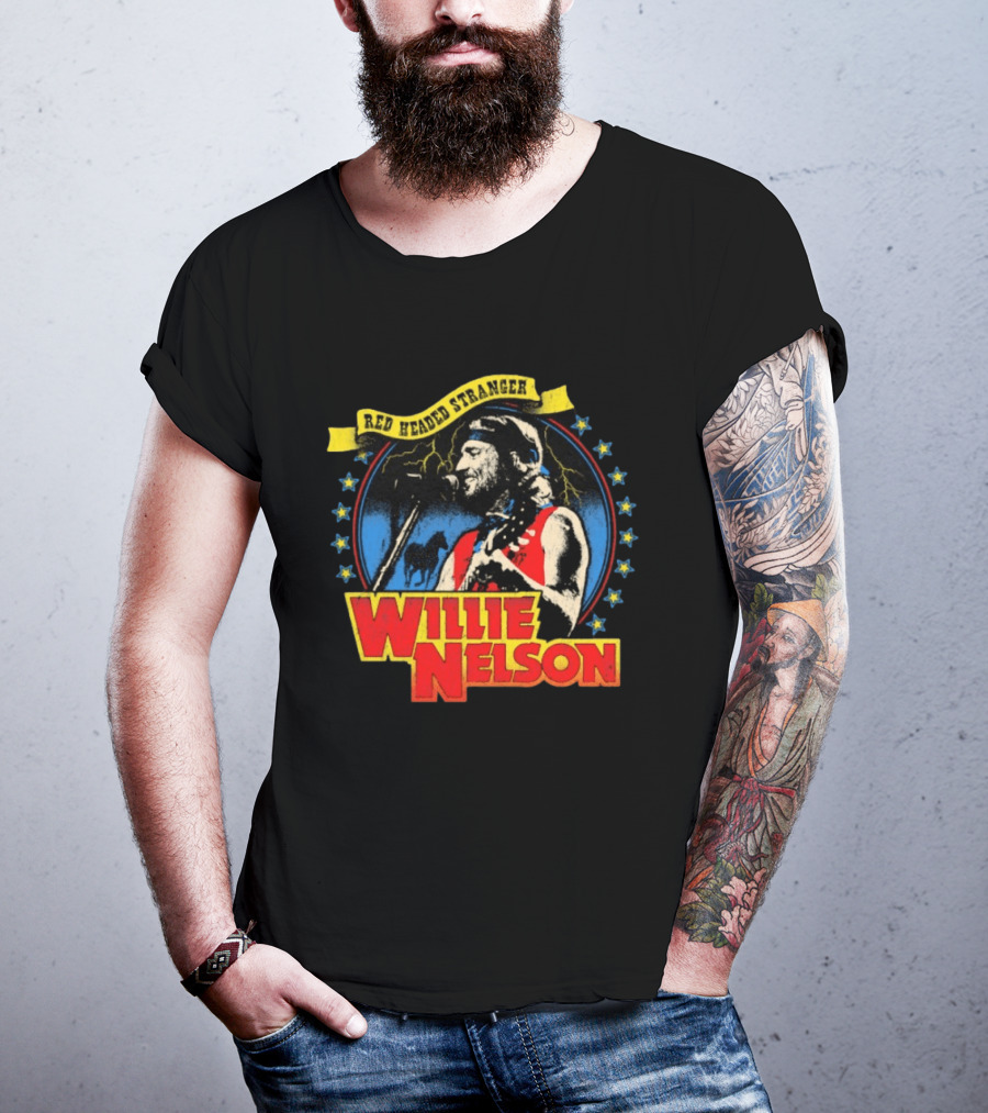 Red Headed Stranger Willie Nelson Vintage Country Music Legend T-Shirt