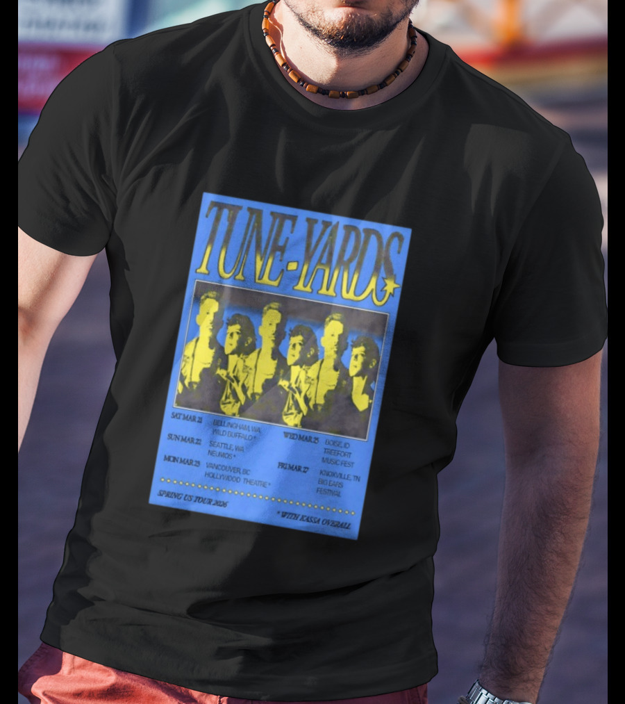 Tune Yards Spring US Tour 2026 With Kassa Overall Tour Dates And Locations T-Shirt
