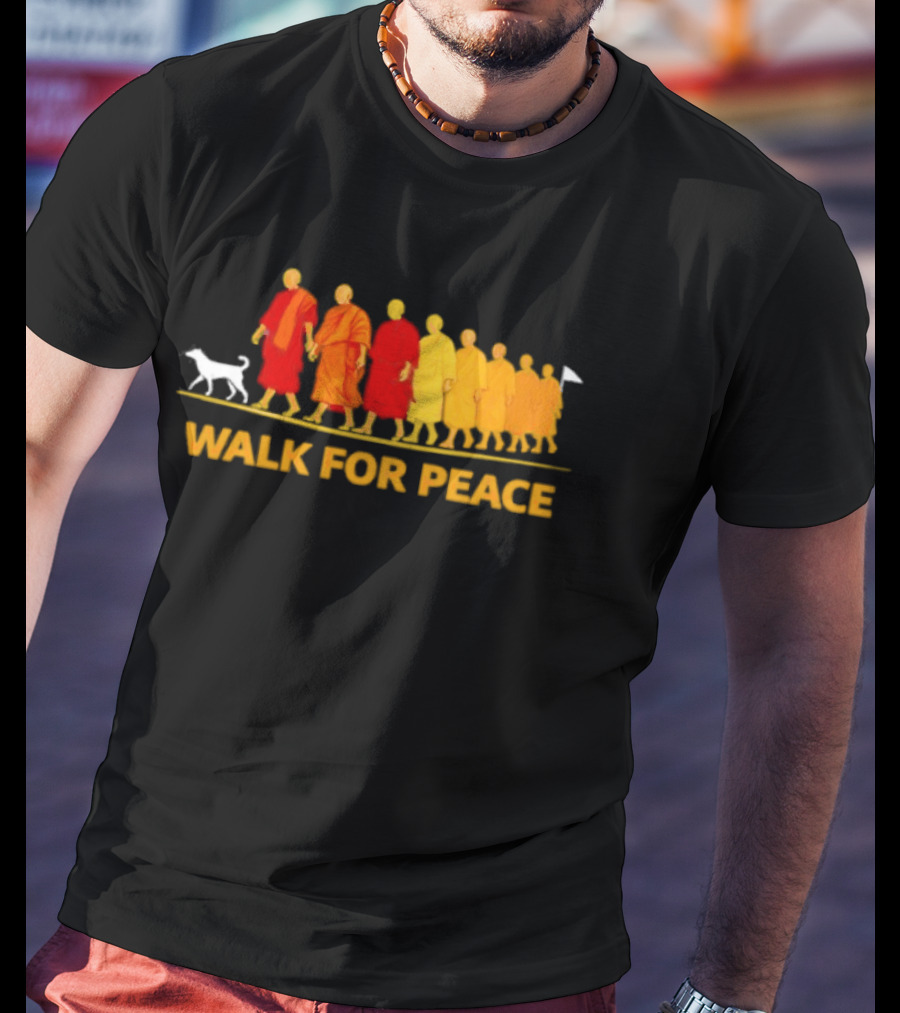 Walk For Peace Monk Procession With Dog T-Shirt