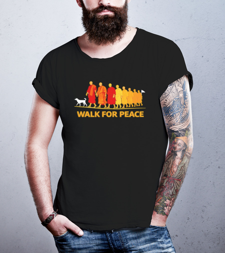Walk For Peace Monk Procession With Dog T-Shirt