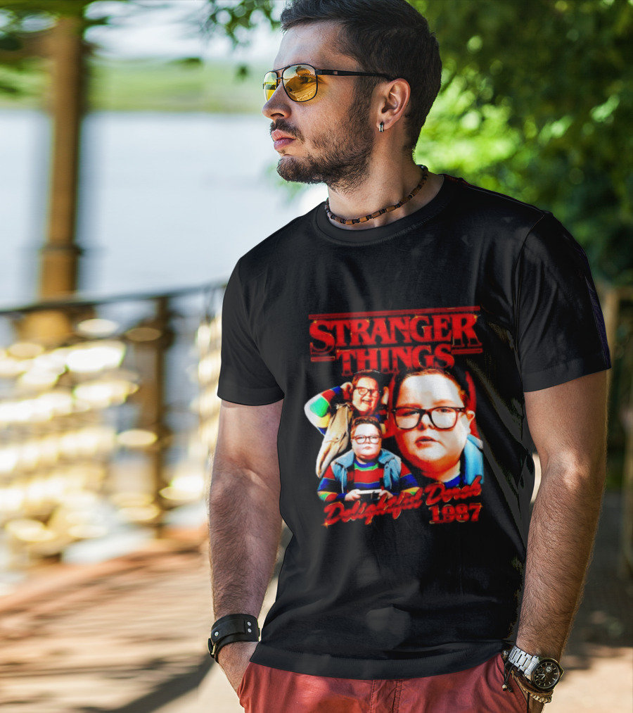 Stranger Things Delightful Derek 1987 Collage Montage T-Shirt