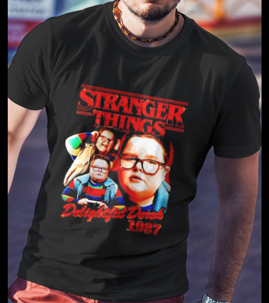 Stranger Things Delightful Derek 1987 Collage Montage T-Shirt