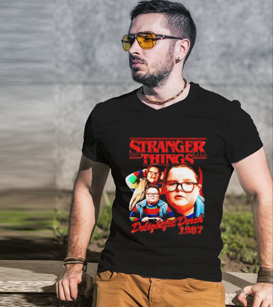 Stranger Things Delightful Derek 1987 Collage Montage T-Shirt