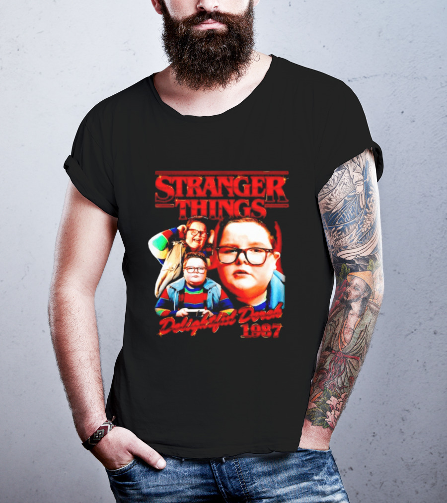 Stranger Things Delightful Derek 1987 Collage Montage T-Shirt