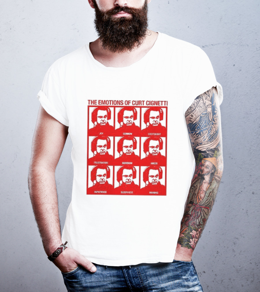 Indiana Hoosiers The Emotions Of Curt Cignetti Angry Serious Sad Confused Joy Excited Anxious Proud Sleepy Shocked T-Shirt