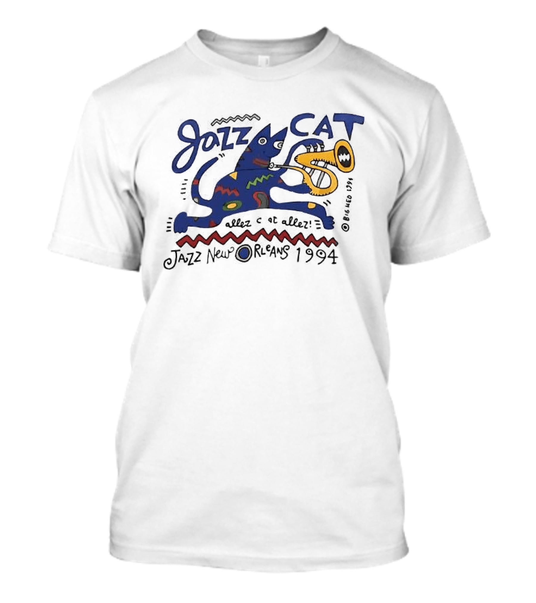 Jazz Cat Midnight Session Allez Cat New Orleans 1994 T-Shirt
