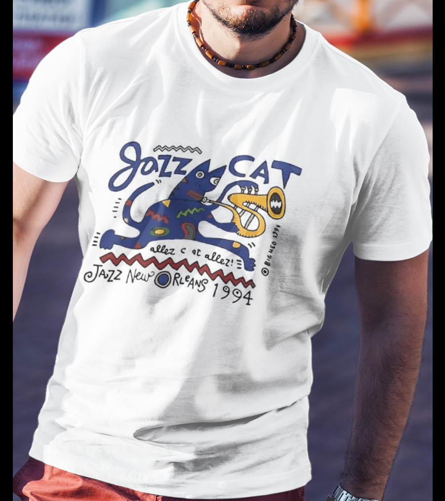 Jazz Cat Midnight Session Allez Cat New Orleans 1994 T-Shirt