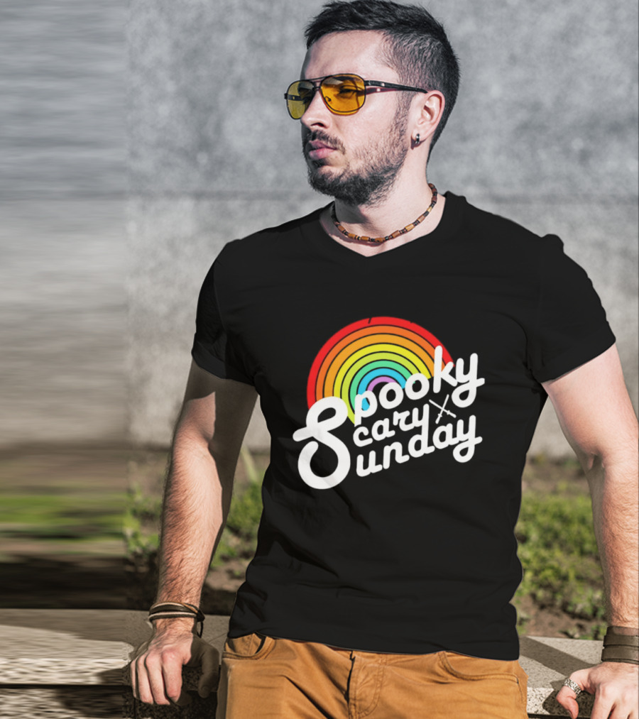 Coryxkenshin Spooky Scary Sunday Rainbow T-Shirt