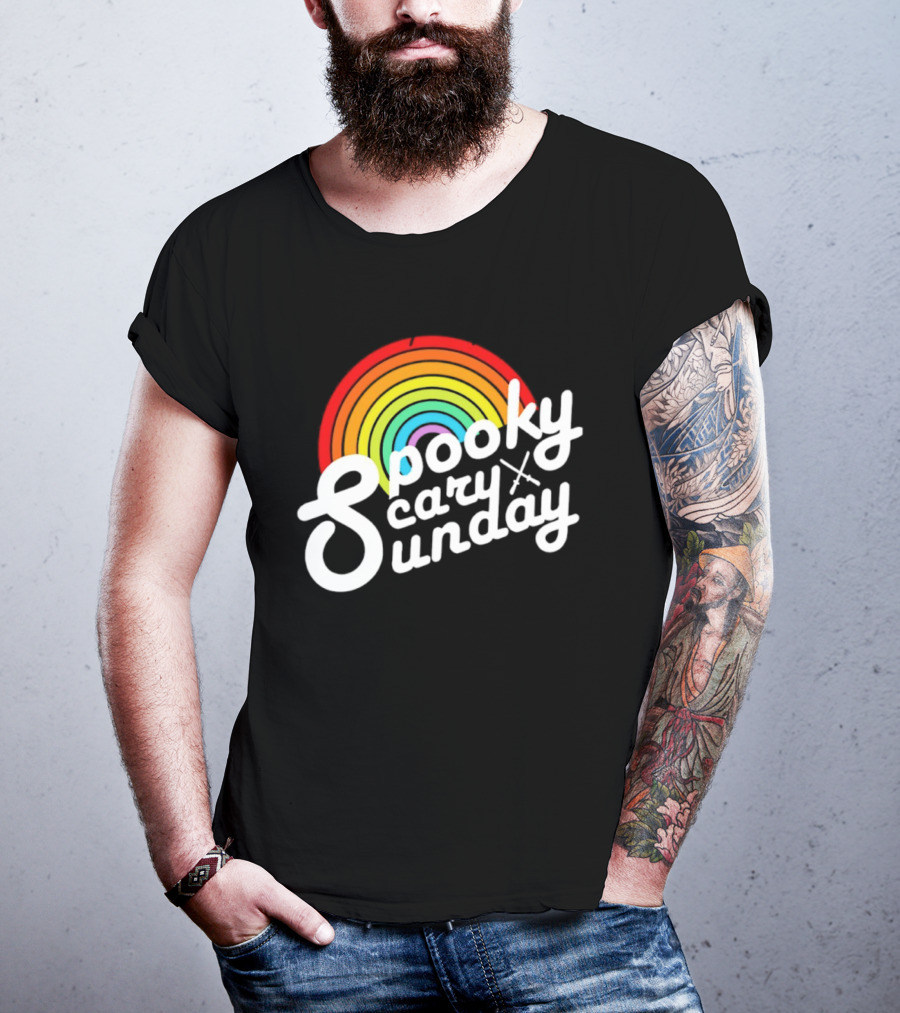 Coryxkenshin Spooky Scary Sunday Rainbow T-Shirt