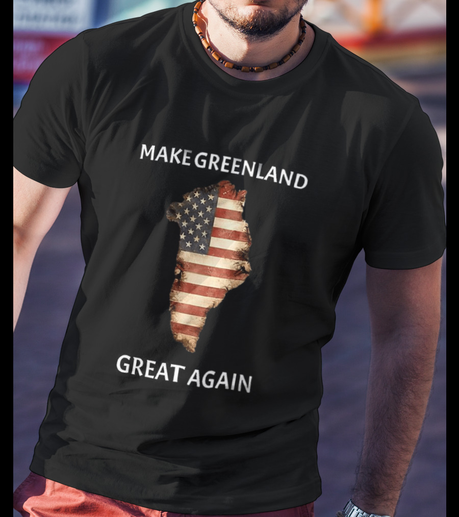 Make Greenland Great Again USA Flag Greenland Map T-Shirt