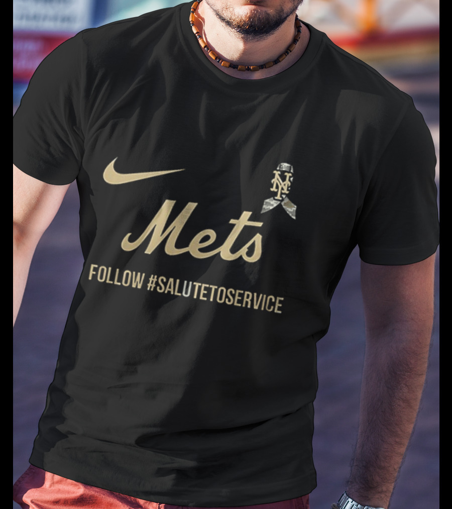 Nike Mets Follow #SaluteToService Honor Empower Connect Military T-Shirt