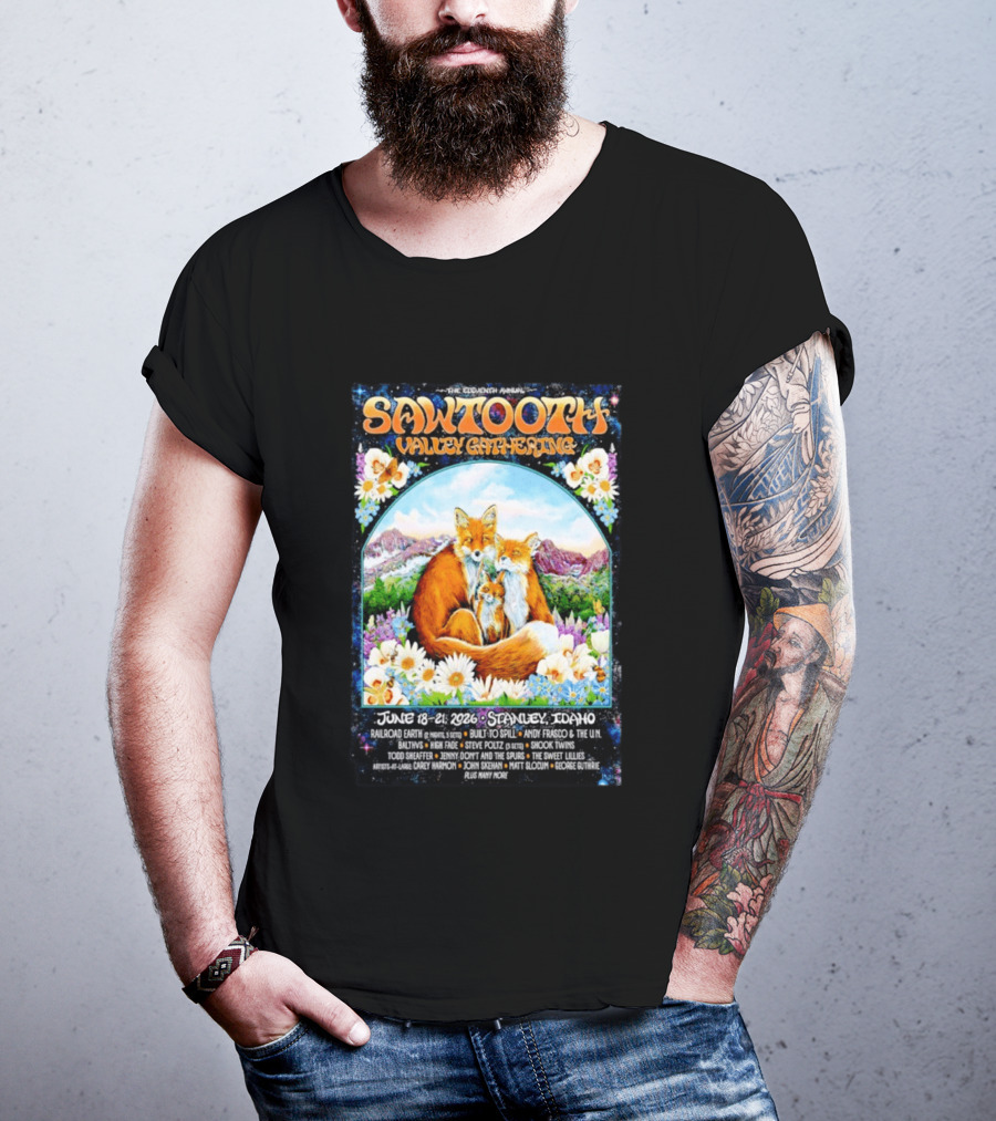 Sawtooth Valley Gathering 2026 Stanley Idaho June 18 21 Railroad Earth Andy Frasco The Lil Smokies T-Shirt