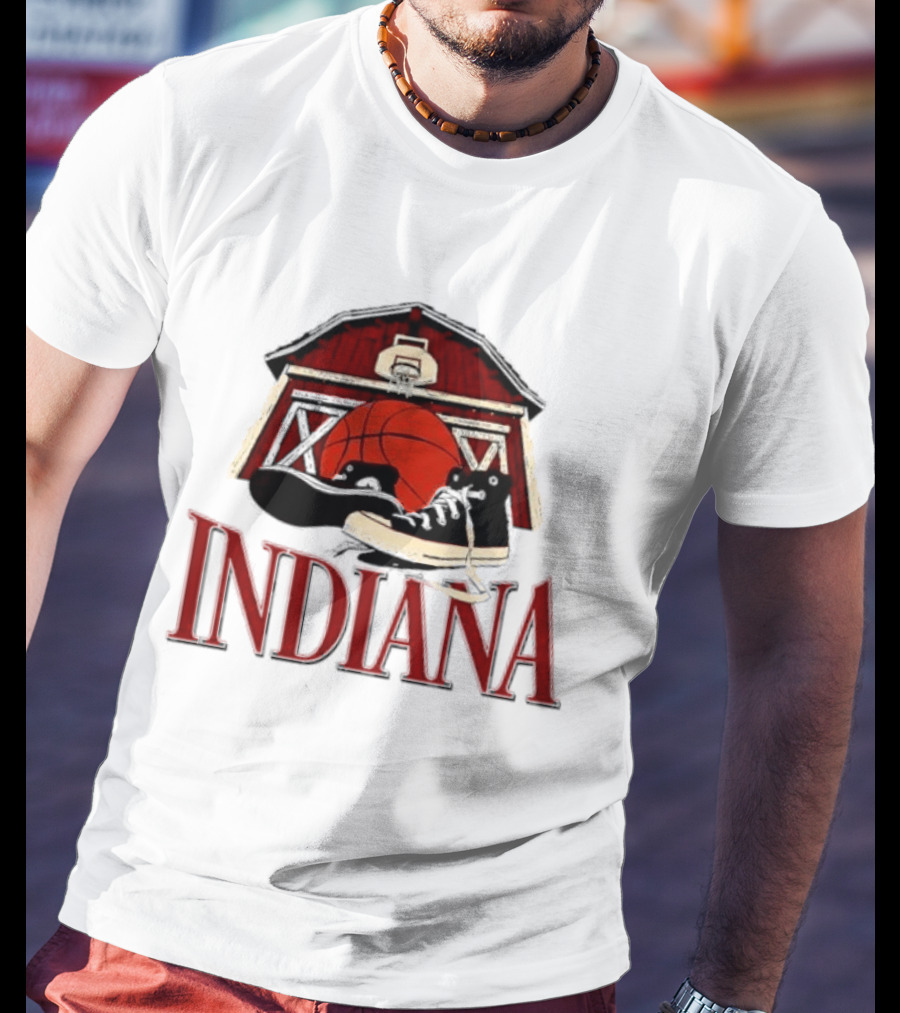 Heartland Hoops Indiana Basketball Barn Sneakers T-Shirt