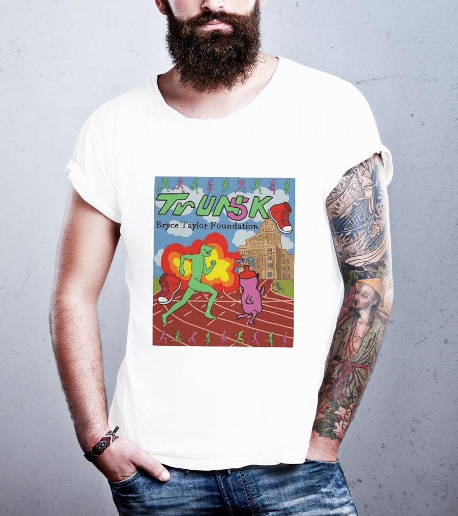 TrUNK 5k Bryce Taylor Foundation Colorful Cartoon Characters Racing T-Shirt