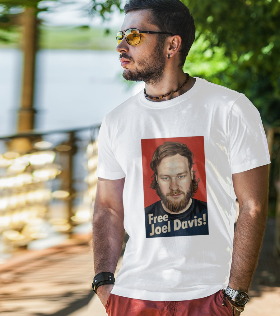 Free Joel Davis Bold Portrait Red T-Shirt