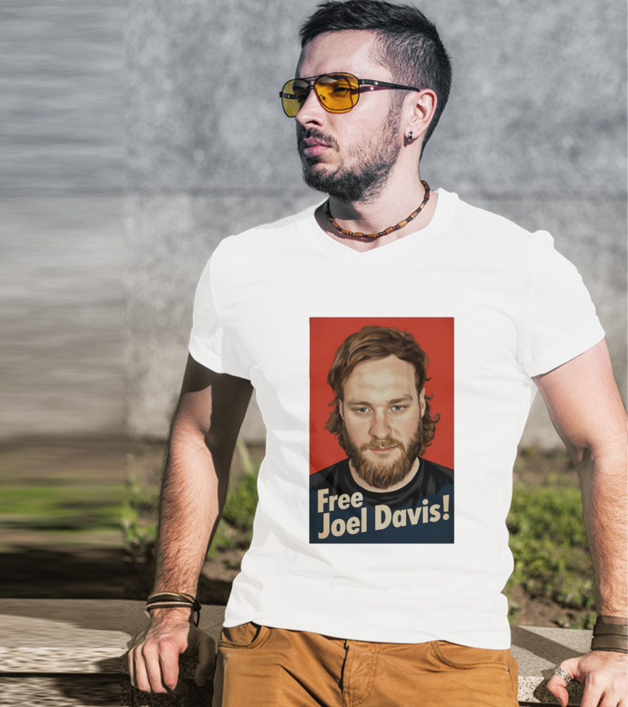 Free Joel Davis Bold Portrait Red T-Shirt