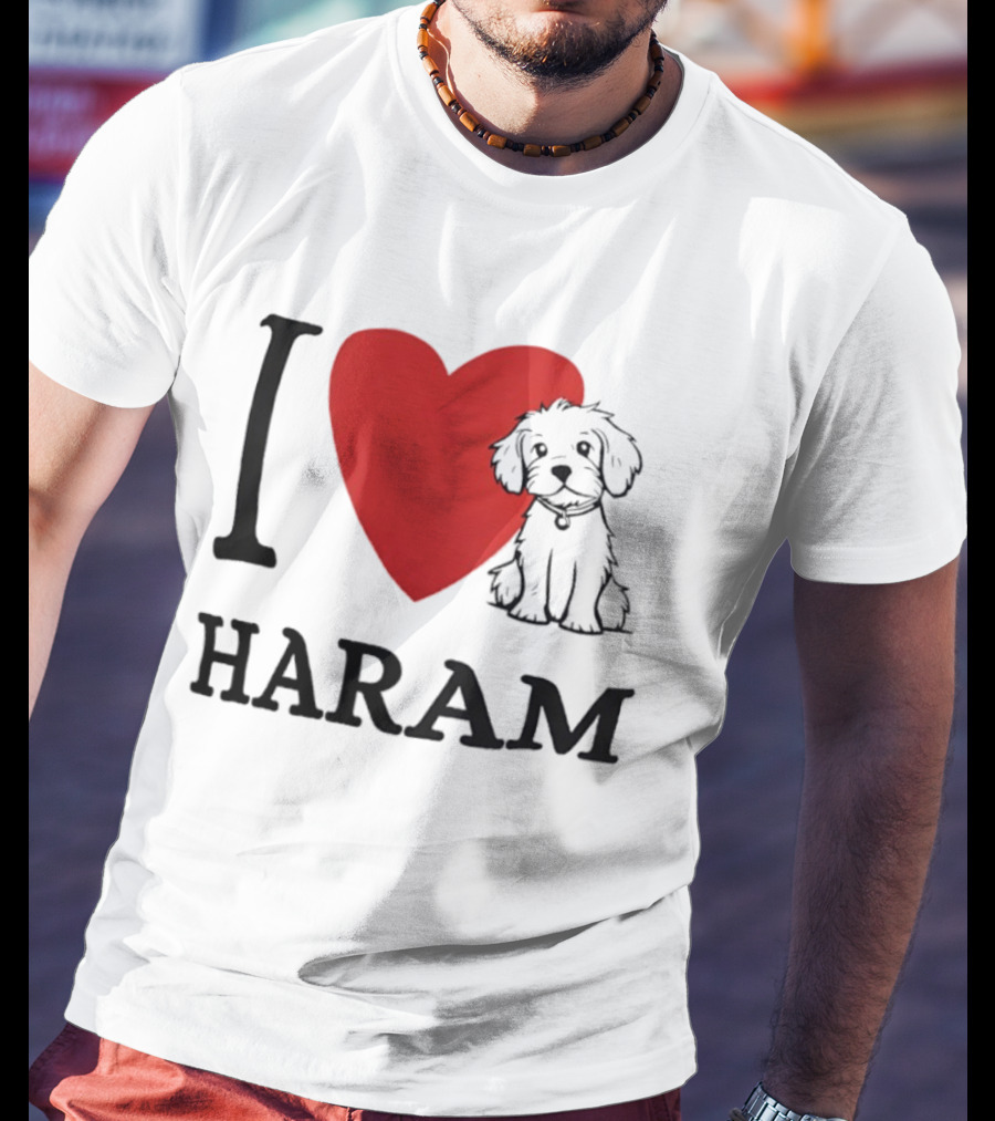I Love Haram Cute Dog Heart T-Shirt