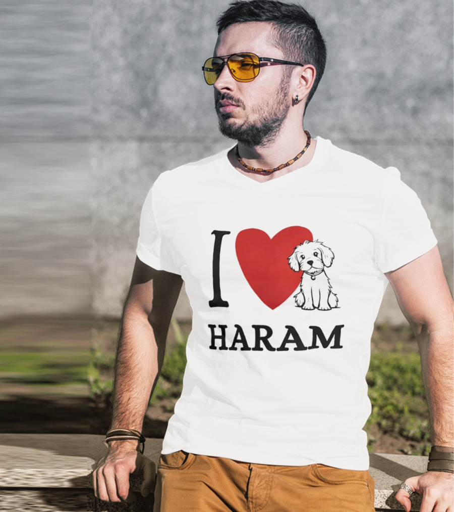 I Love Haram Cute Dog Heart T-Shirt