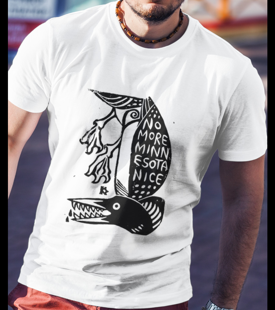 No More Minnesota Nice Owl Kicking Letter M T-Shirt