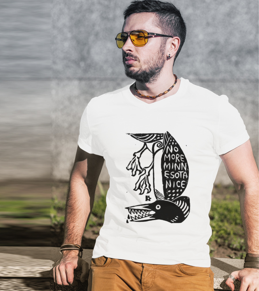 No More Minnesota Nice Owl Kicking Letter M T-Shirt