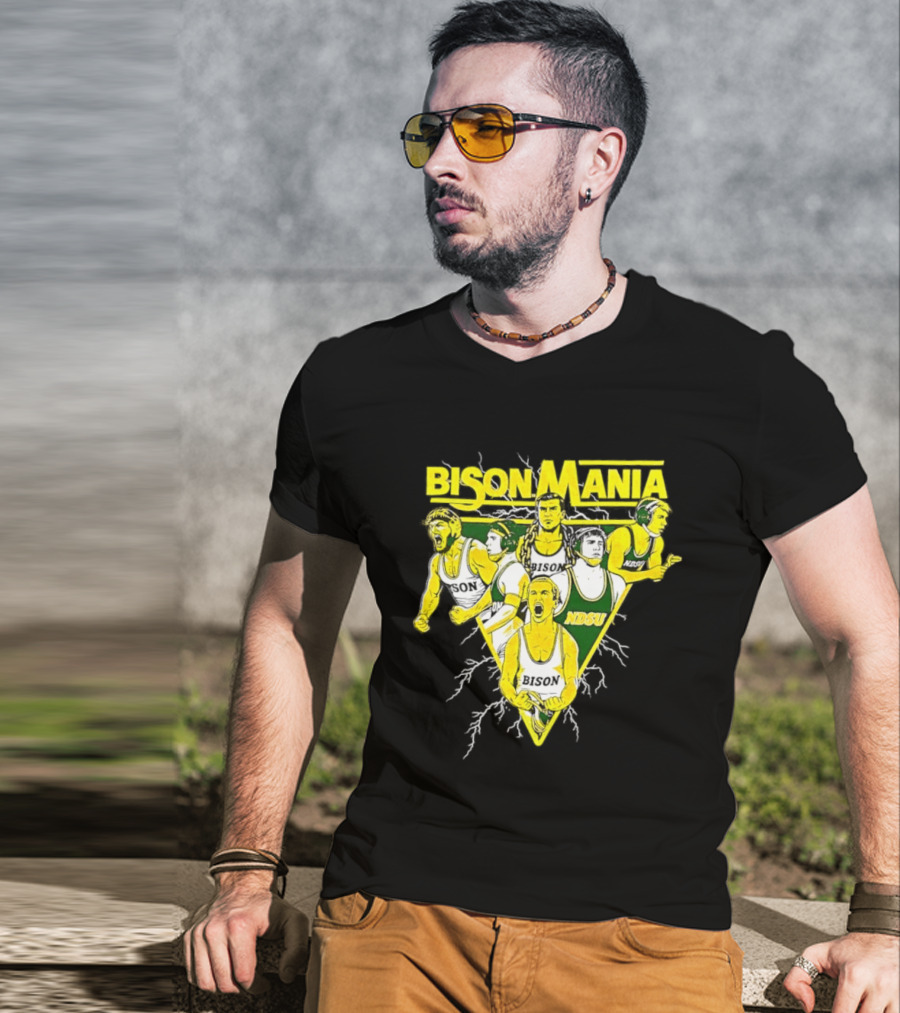 Bison Mania North Dakota State University NDSU Sports Team Spirit T-Shirt